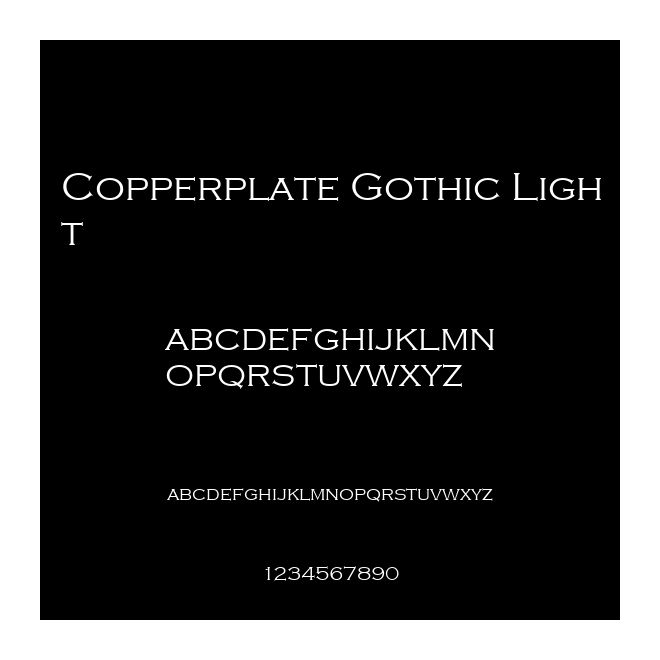Copperplate Gothic Light