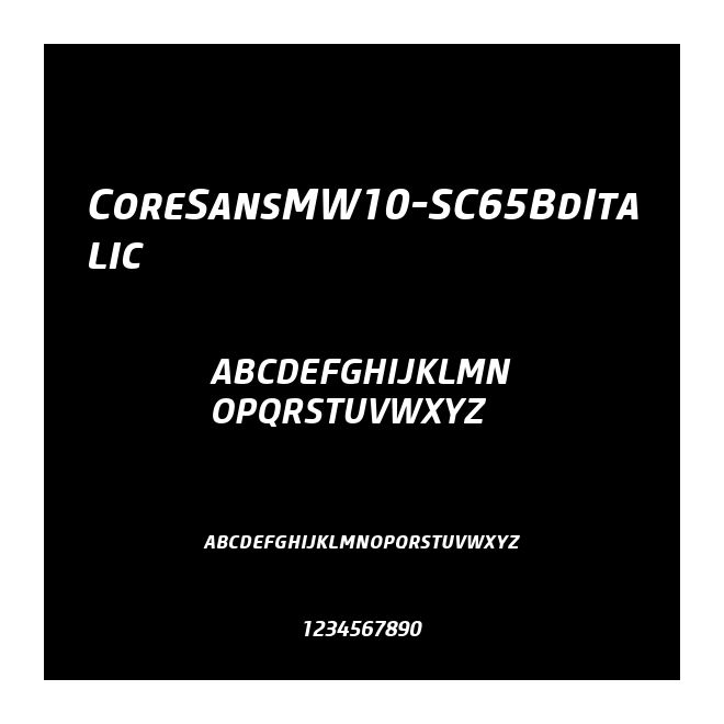 CoreSansMW10-SC65BdItalic