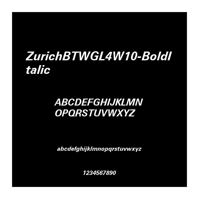 ZurichBTWGL4W10-BoldItalic