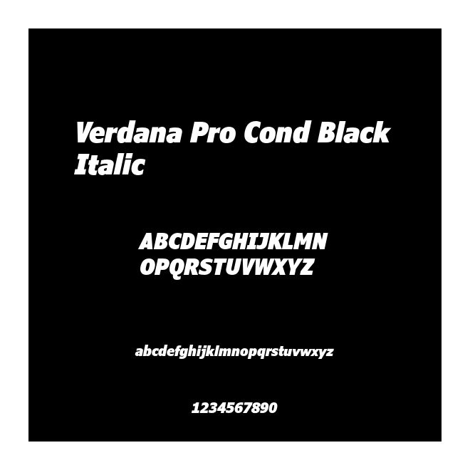 Verdana Pro Cond Black Italic