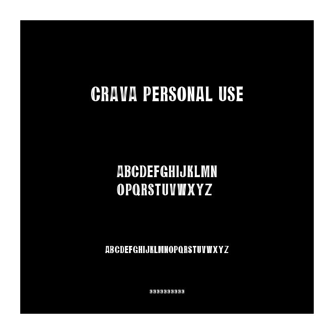 CRAVA Personal Use