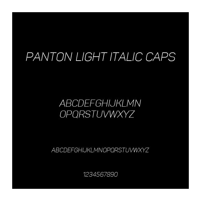 Panton Light italic Caps