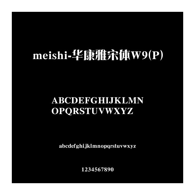 meishi-華康雅宋體W9(P)