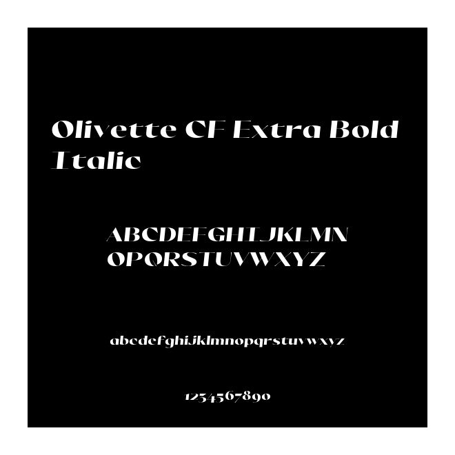 Olivette CF Extra Bold Italic