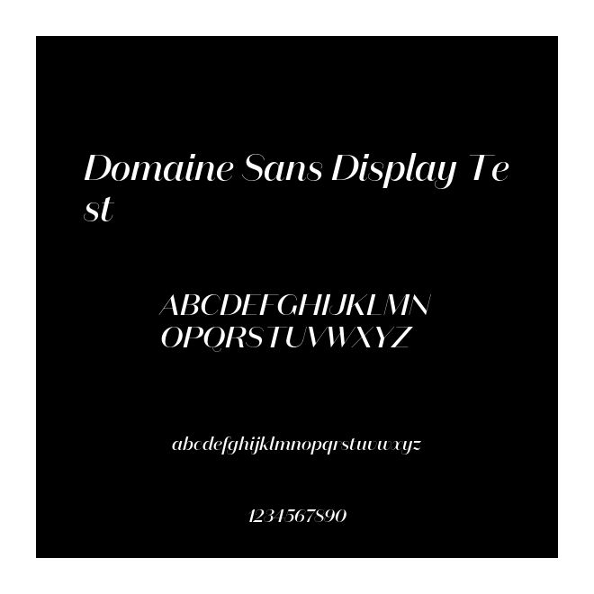Domaine Sans Display Test