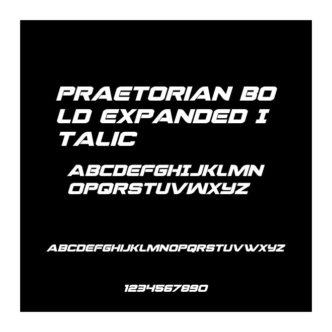 Praetorian Bold Expanded Italic
