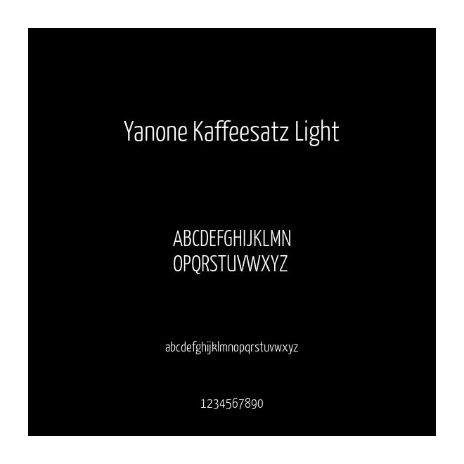 Yanone Kaffeesatz Light
