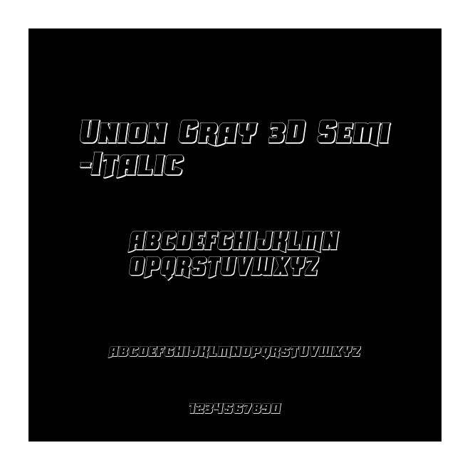 Union Gray 3D Semi-Italic