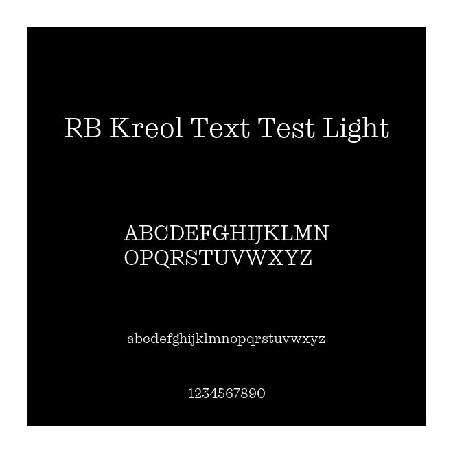 RB Kreol Text Test Light