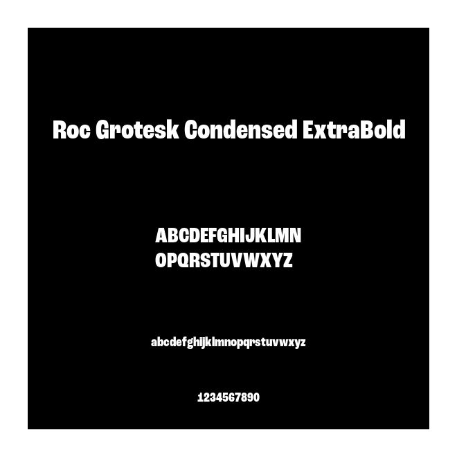 Roc Grotesk Condensed ExtraBold