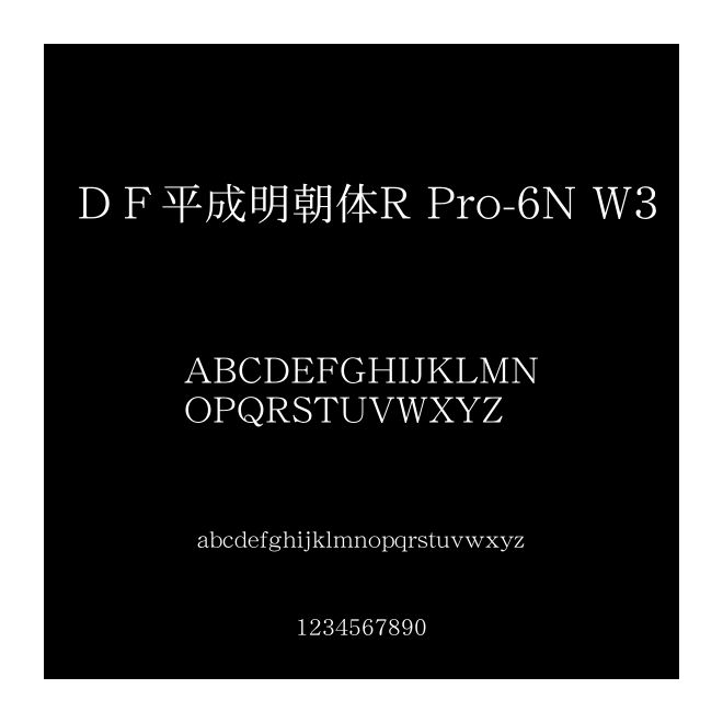 ＤＦ平成明朝體R Pro-6N W3