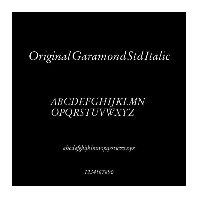 Original Garamond Std Italic