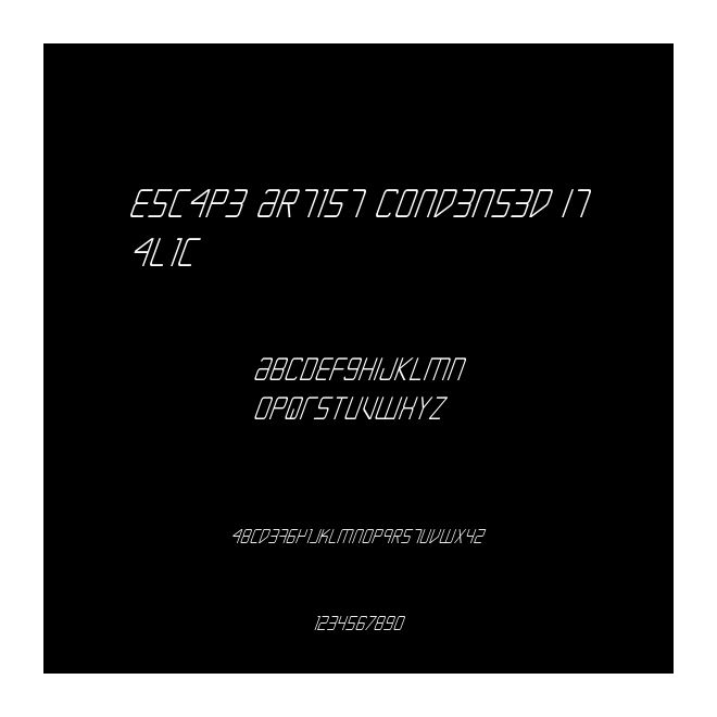 Escape Artist Condensed Italic