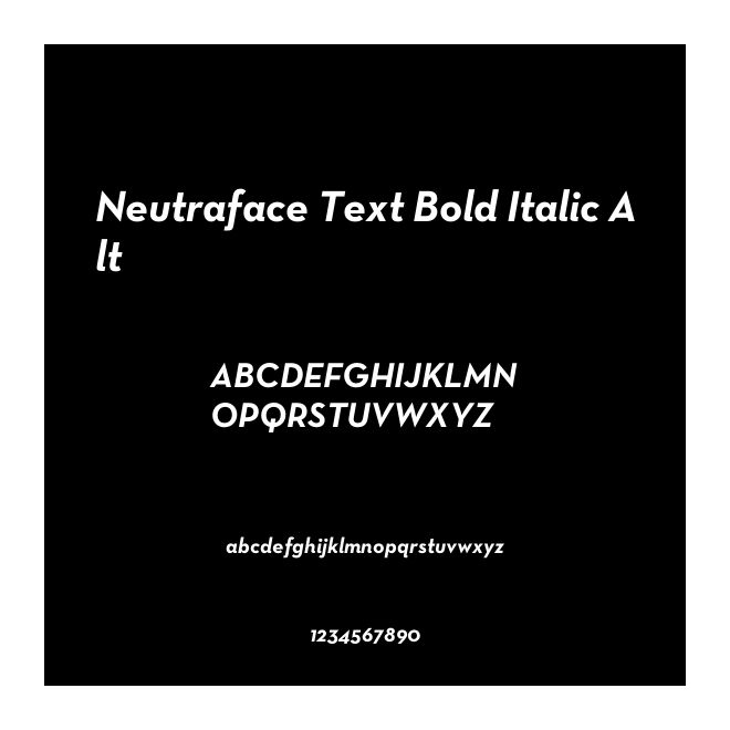 Neutraface Text Bold Italic Alt