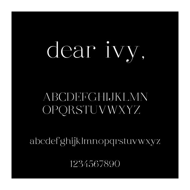 dear ivy,