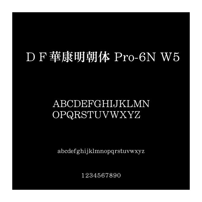 ＤＦ華康明朝體 Pro-6N W5