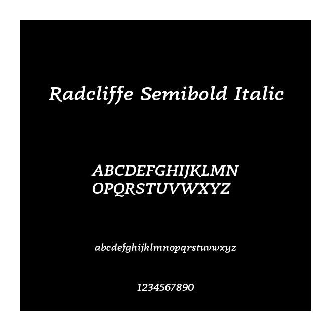 Radcliffe Semibold Italic