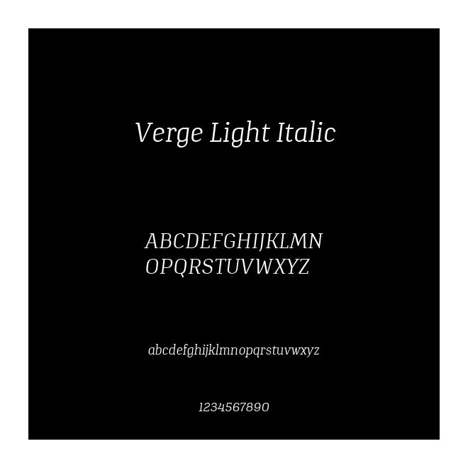 Verge Light Italic
