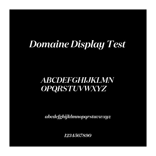 Domaine Display Test