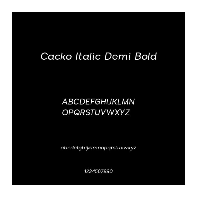 Cacko Italic Demi Bold
