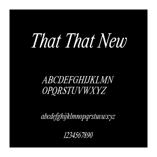 That That New