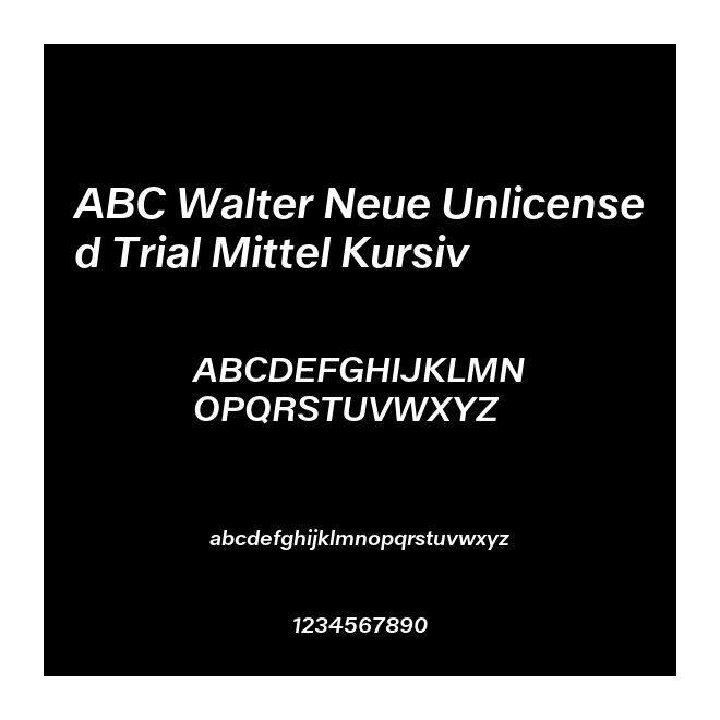 ABC Walter Neue Unlicensed Trial Mittel Kursiv