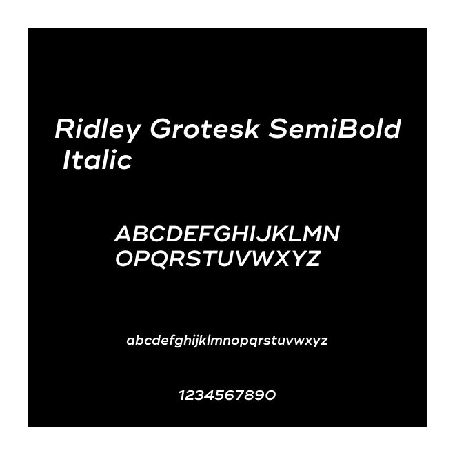 Ridley Grotesk SemiBold Italic
