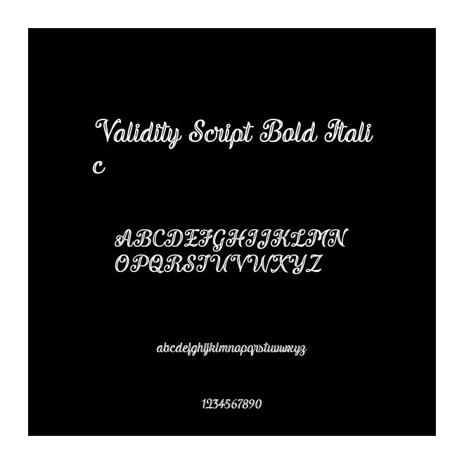 Validity Script Bold Italic