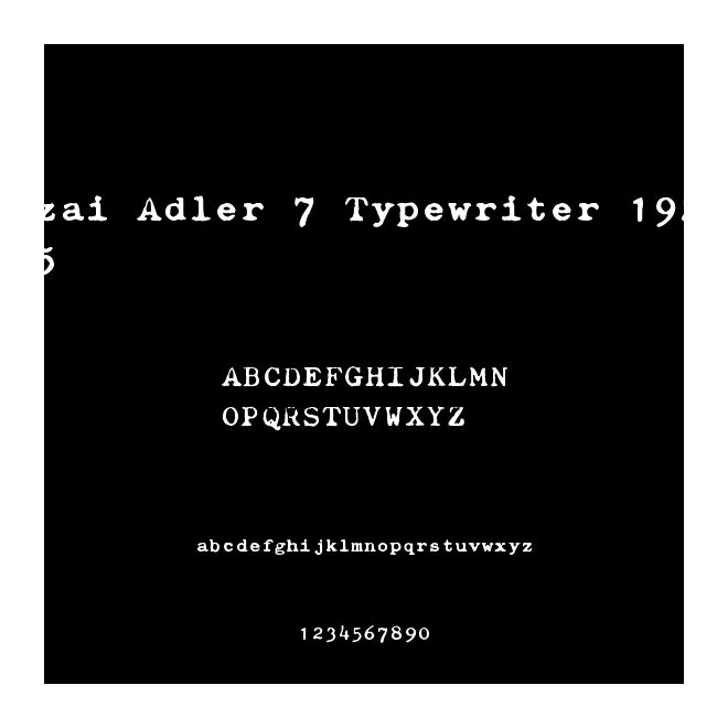 zai Adler 7 Typewriter 1925