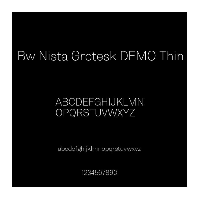 Bw Nista Grotesk DEMO Thin