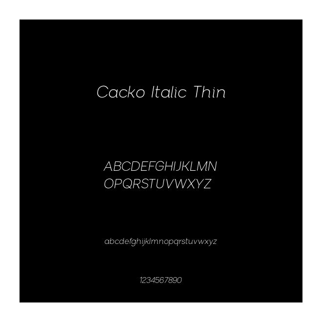 Cacko Italic Thin