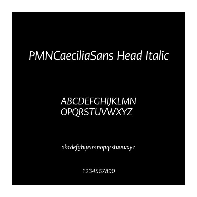 PMNCaeciliaSans Head Italic