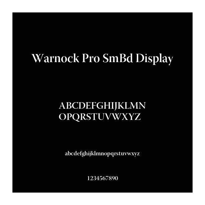 Warnock Pro SmBd Display
