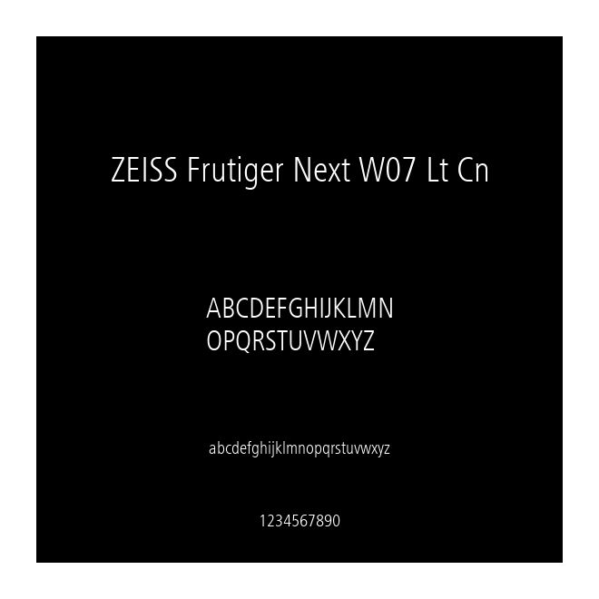 ZEISS Frutiger Next W07 Lt Cn