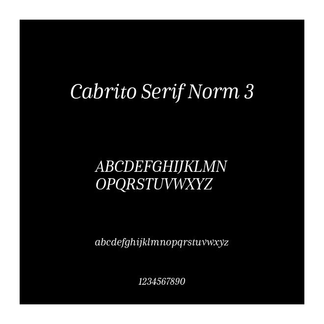Cabrito Serif Norm 3