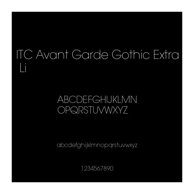 ITC Avant Garde Gothic Extra Li