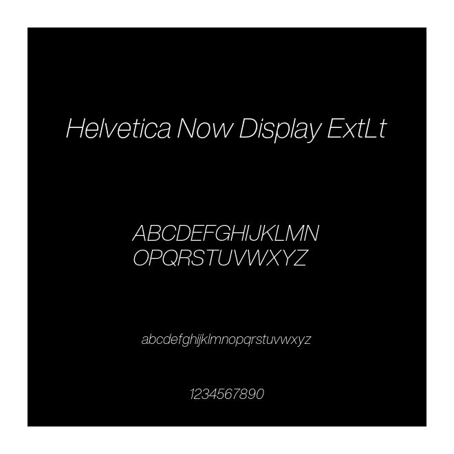 Helvetica Now Display ExtLt