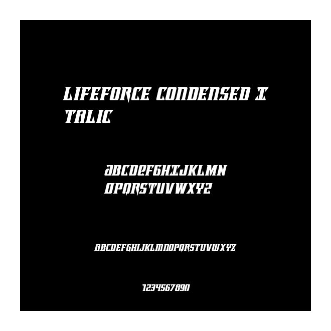 Lifeforce Condensed Italic