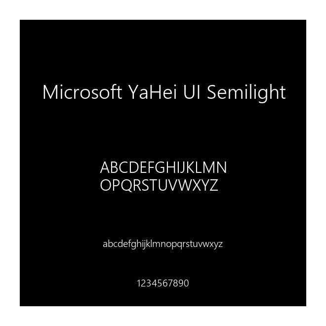 Microsoft YaHei UI Semilight