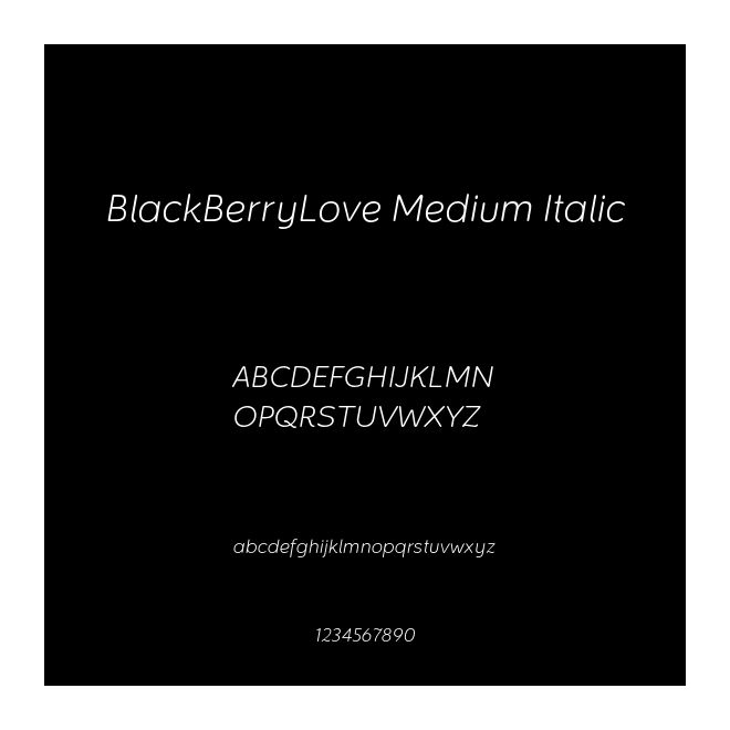 BlackBerryLove Medium Italic