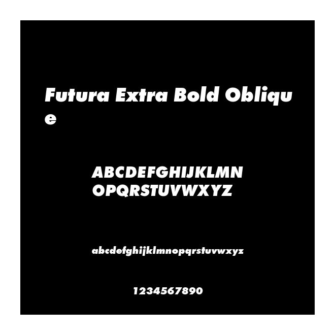 Futura Extra Bold Oblique