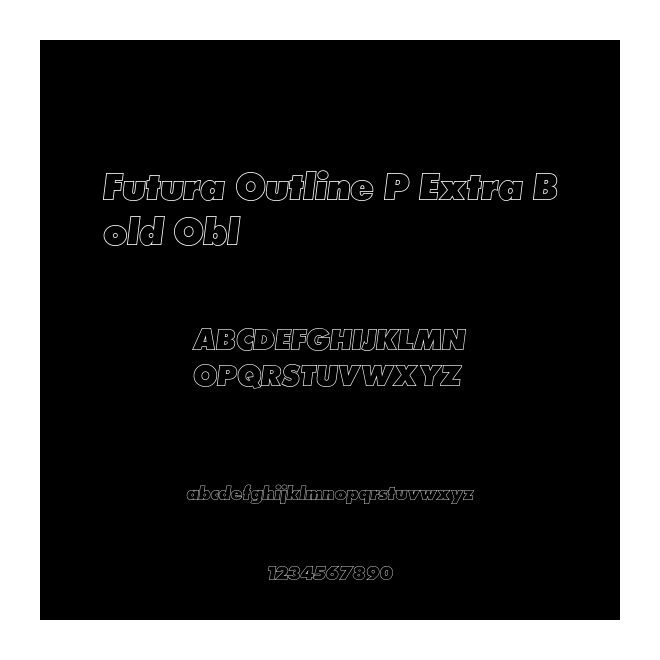 Futura Outline P Extra Bold Obl