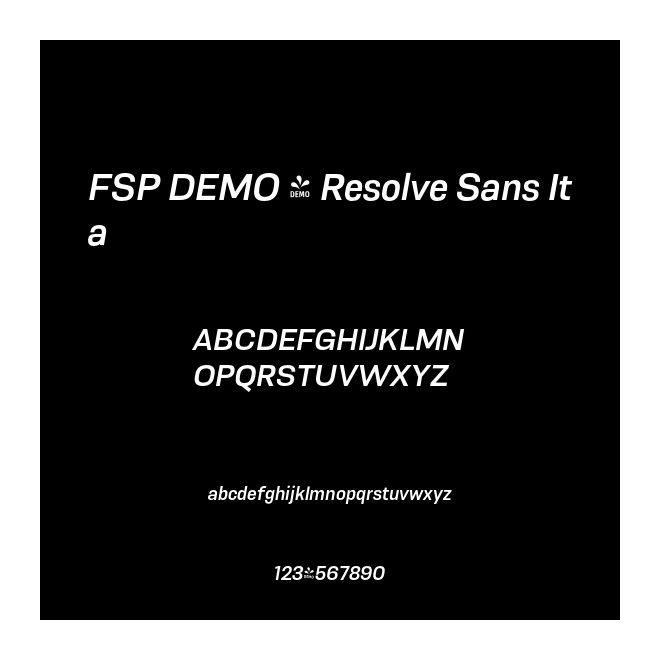 FSP DEMO - Resolve Sans Ita