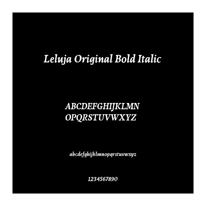Leluja Original Bold Italic