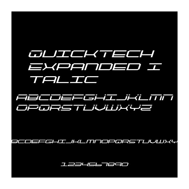 QuickTech Expanded Italic