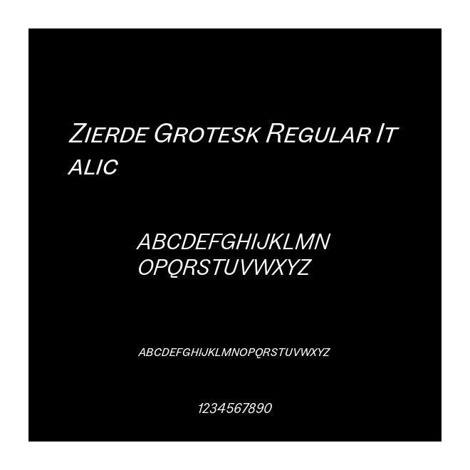Zierde Grotesk Regular Italic