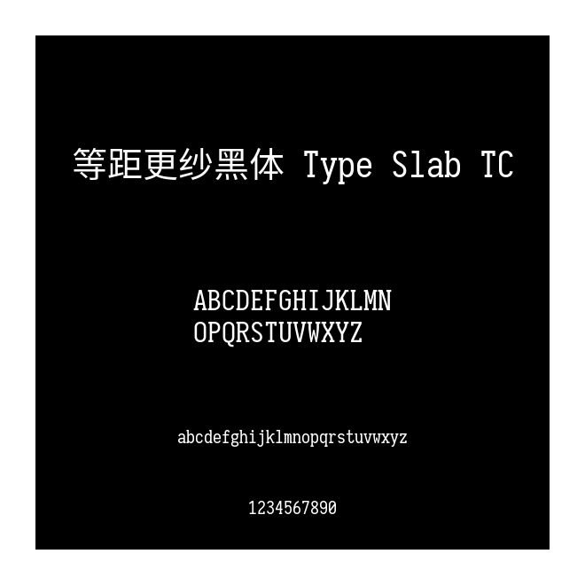 等距更紗黑體 Type Slab TC