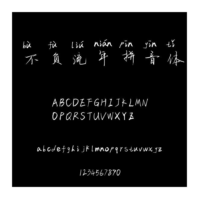 不負流年拼音體