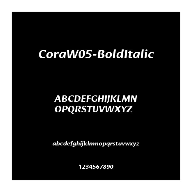 CoraW05-BoldItalic