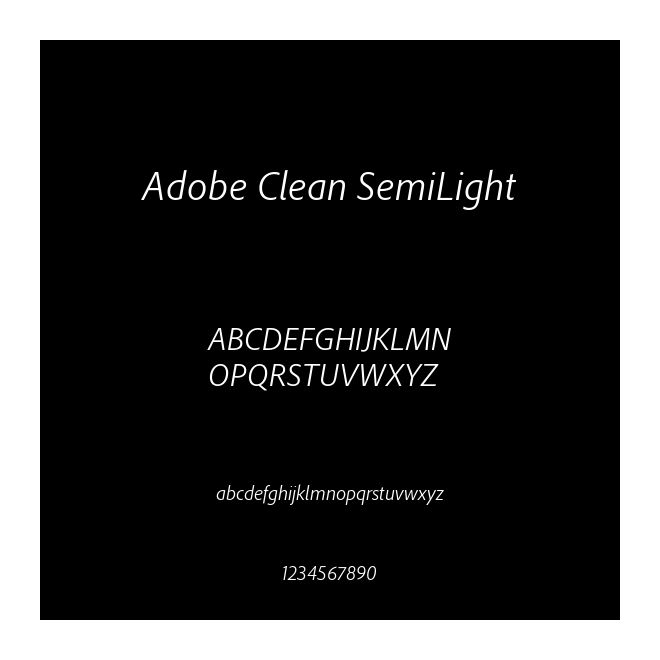 Adobe Clean SemiLight